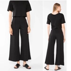 Ripley Rader Los Angeles Black Ponte Knit Wide Leg Cropped Pants Size 1 XS